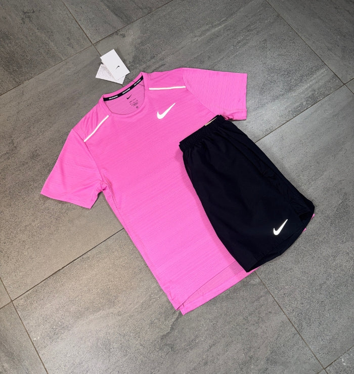 Nike Miler & Challenger Shorts Set 'Playful Pink/Black'
