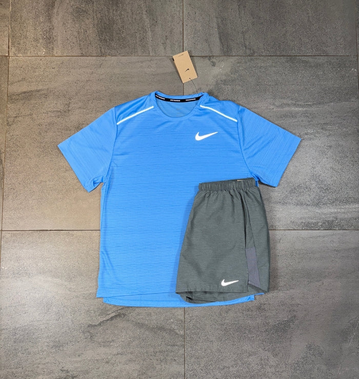 Nike Miler & Challenger Shorts Set 'University Blue/Grey'