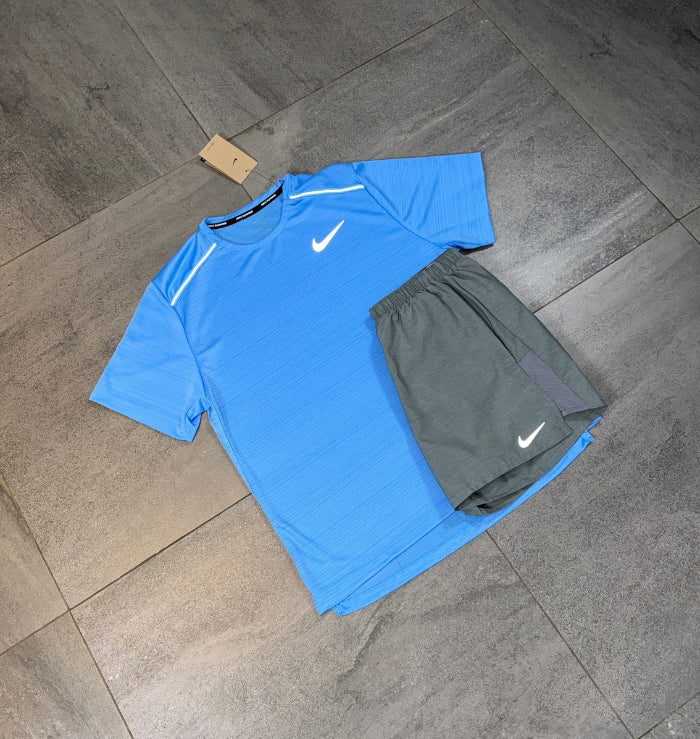 Nike Miler & Challenger Shorts Set 'University Blue/Grey'