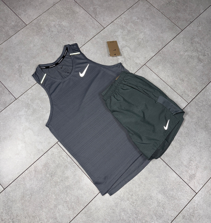 Nike Miler Grey Vest & Grey Short Set