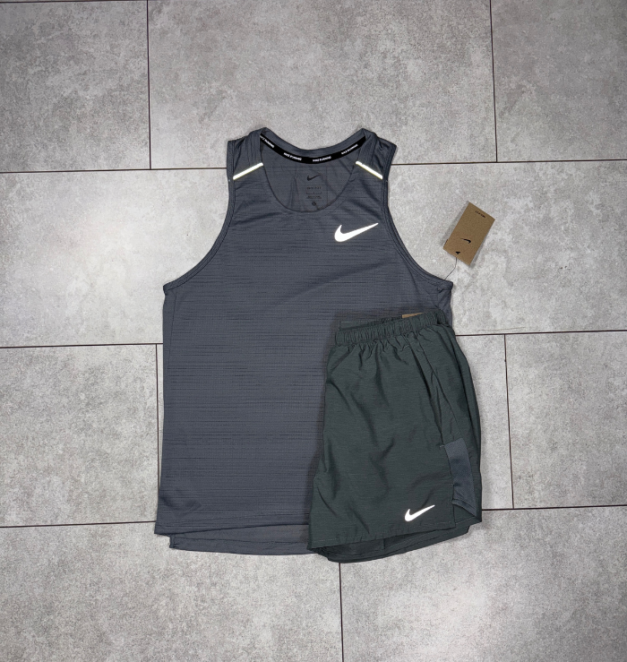Nike Miler Grey Vest & Grey Short Set