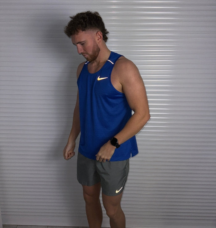 Nike Miler Vest & Challenger Short Set 'Royal Blue/Grey'