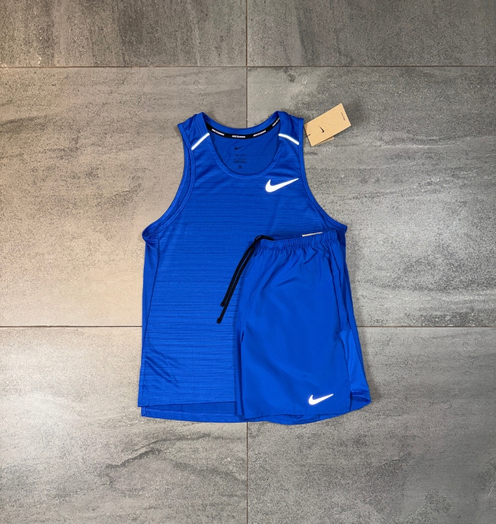 Nike Miler Vest & Challenger Short Set 'Royal Blue'