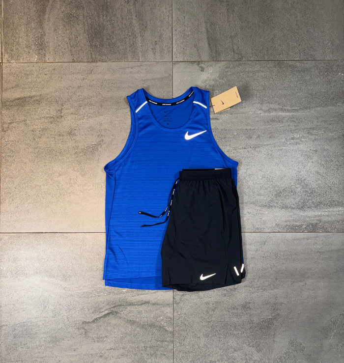 Nike Miler Vest & Flex Short Set 'Royal Blue/Black'