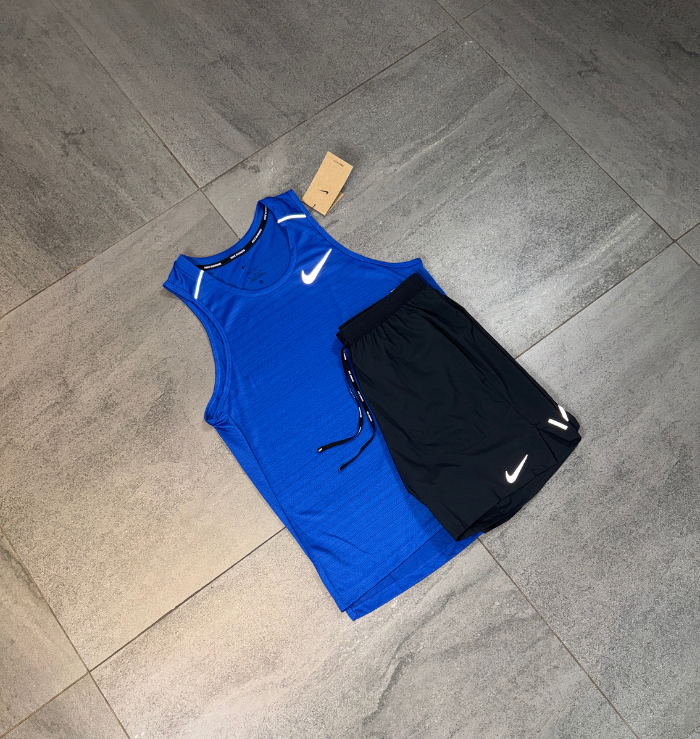 Nike Miler Vest & Flex Short Set 'Royal Blue/Black'