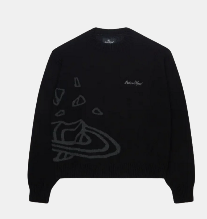 Broken Planet Market Midnight Black Planet Knit Sweatshirt