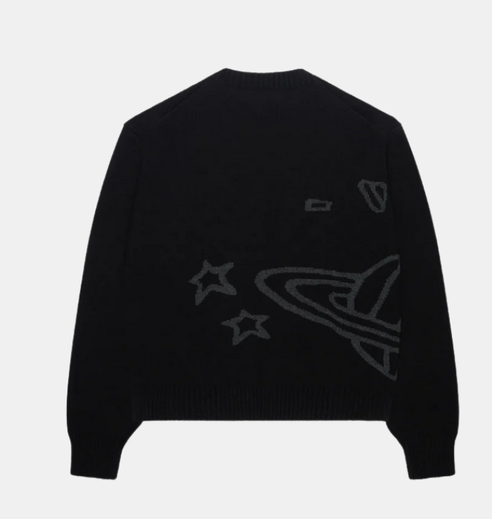 Broken Planet Market Midnight Black Planet Knit Sweatshirt