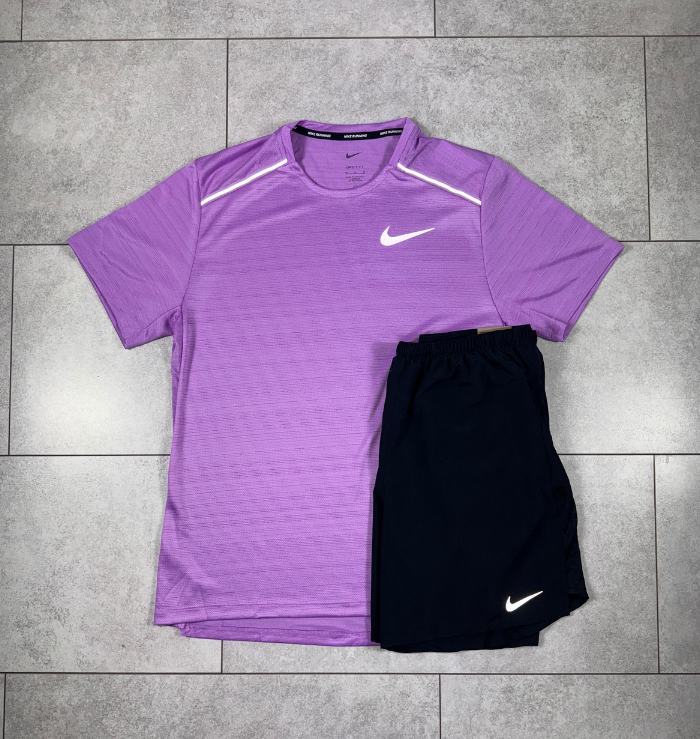 Nike Miler Rush Fuschia & Black Short Set