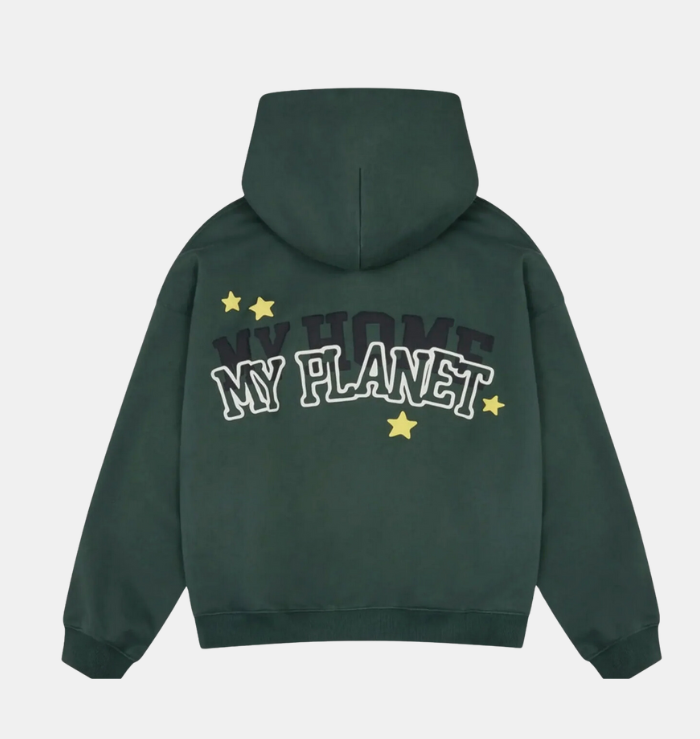 Broken Planet Market Emerald Green My Planet Zip-Up Hoodie