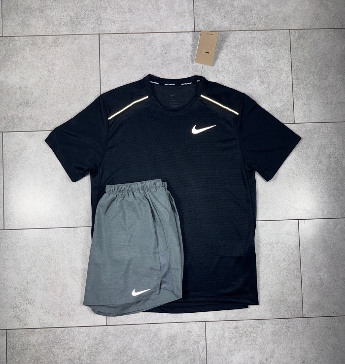 Nike Miler Black & Grey Short Set