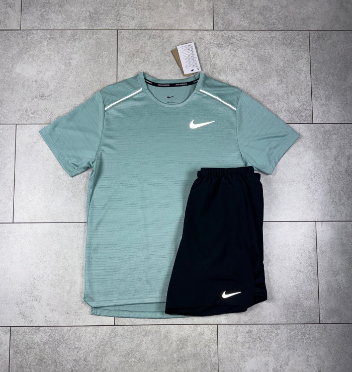 Nike Miler Mineral & Black Short Set