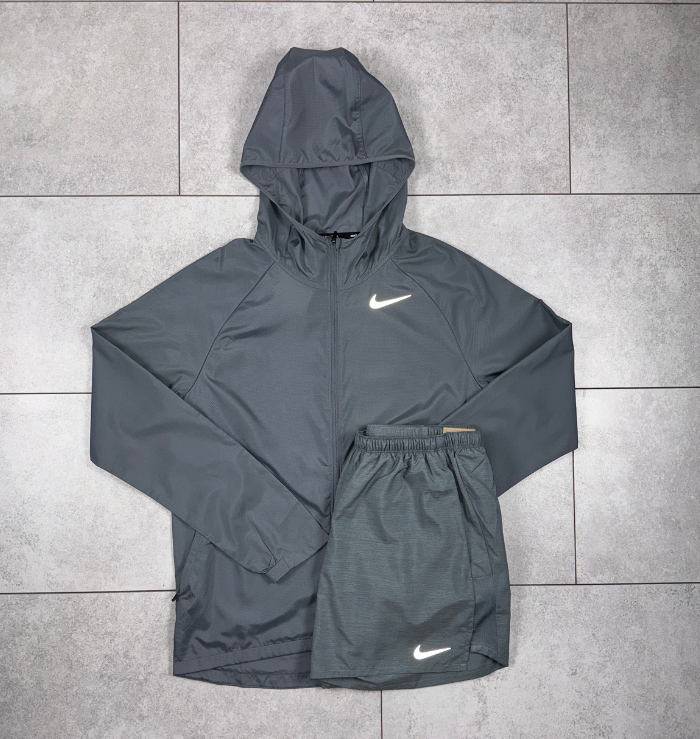 Nike Grey Windrunner Jacket & Grey Short Set