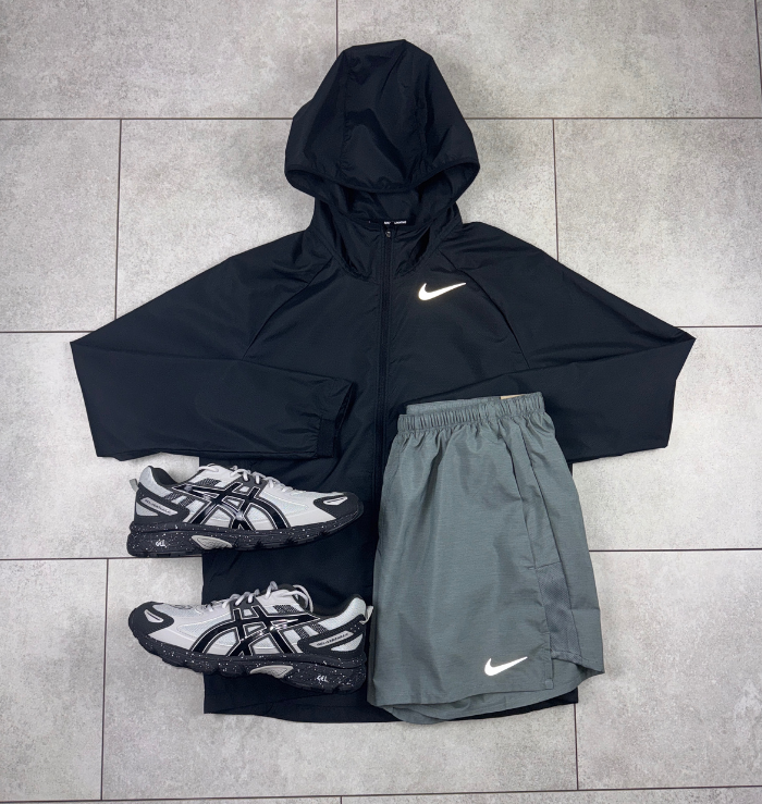 Nike Black Essential Windrunner Jacket & Grey Short Set