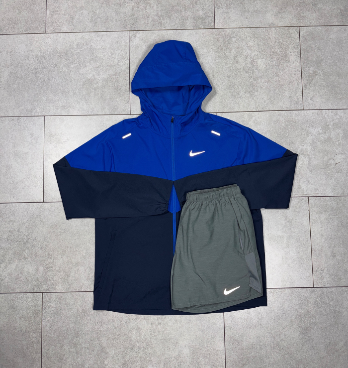 Nike Royal Blue Windrunner Jacket & Grey Short Set