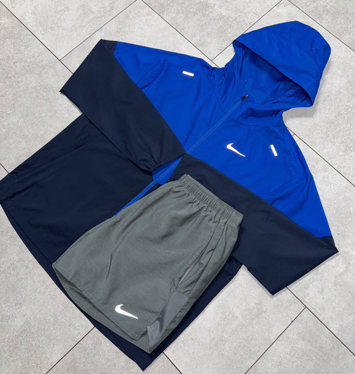 Nike Royal Blue Windrunner Jacket & Grey Short Set