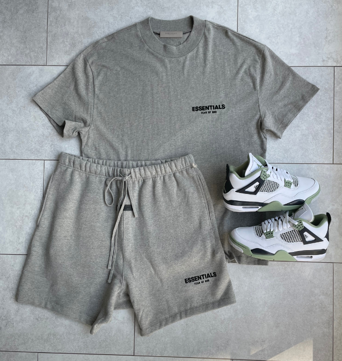 Fear of God Essentials Short Set Dark Heather Oatmeal (SS22)