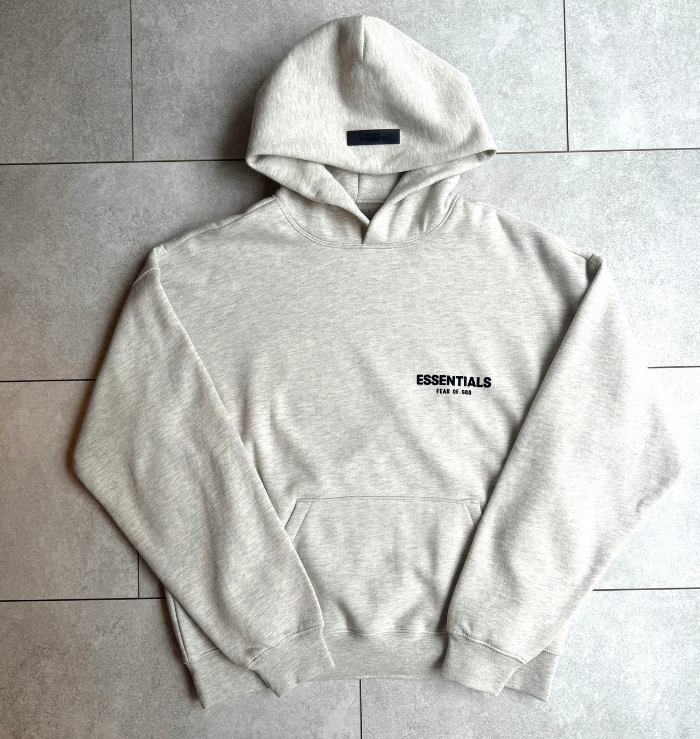 Fear of God Essentials Light Heather Oatmeal Hoodie SS22