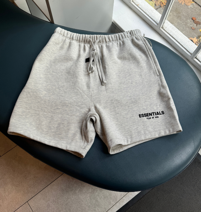 Fear of God Essentials Light Heather Oatmeal Shorts (SS22)