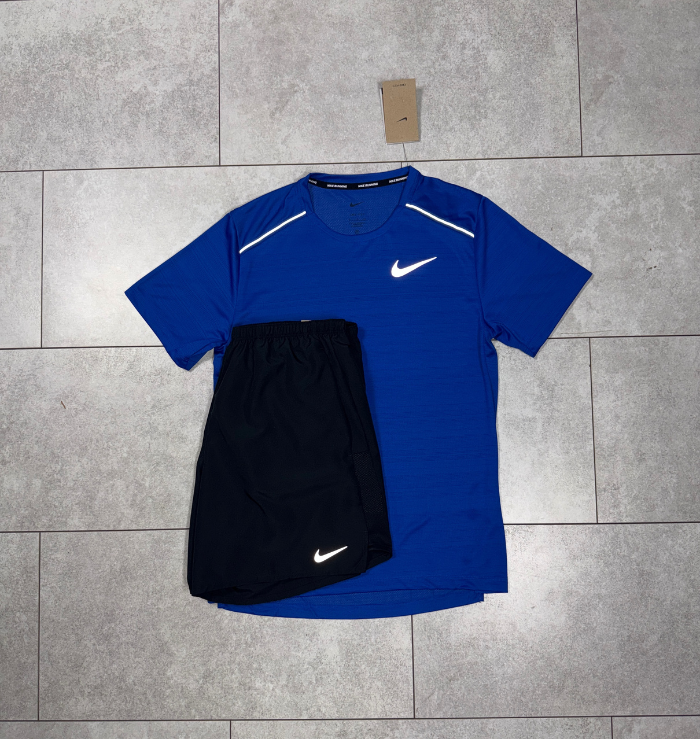 Nike Miler Royal Blue & Black Short Set