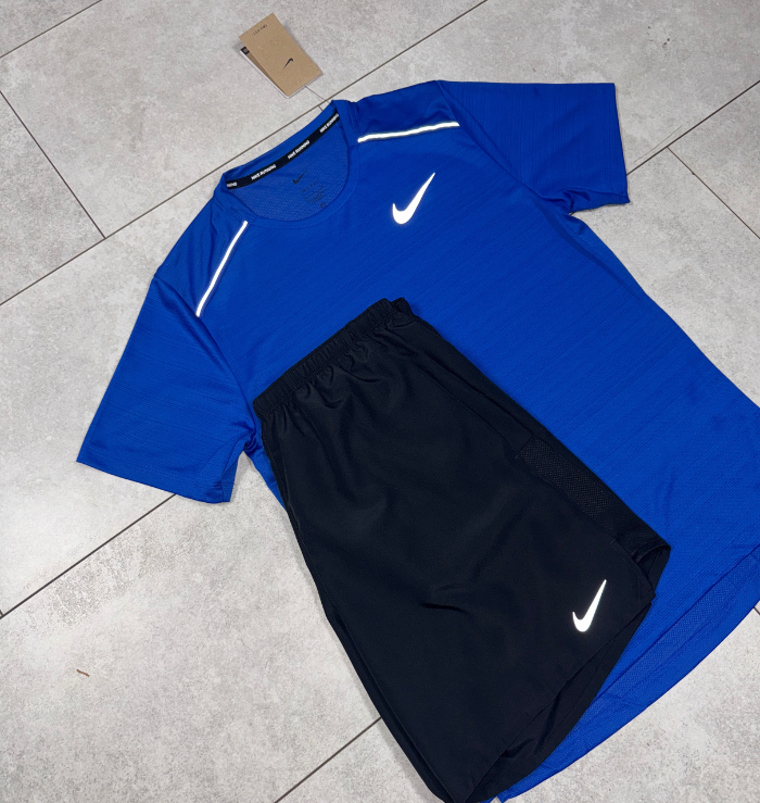 Nike Miler Royal Blue & Black Short Set