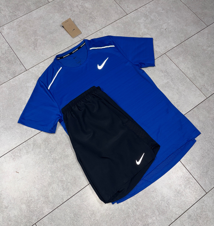 Nike Miler Royal Blue & Black Short Set