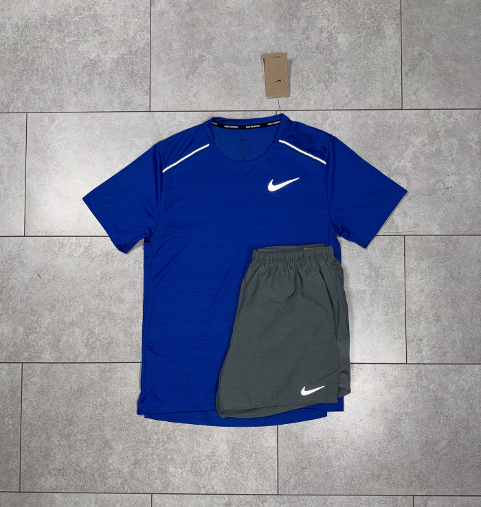 Nike Miler Royal Blue & Grey Short Set