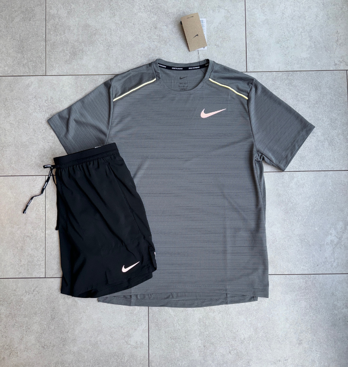 Nike Miler Grey & Black Flex Stride Shorts Set