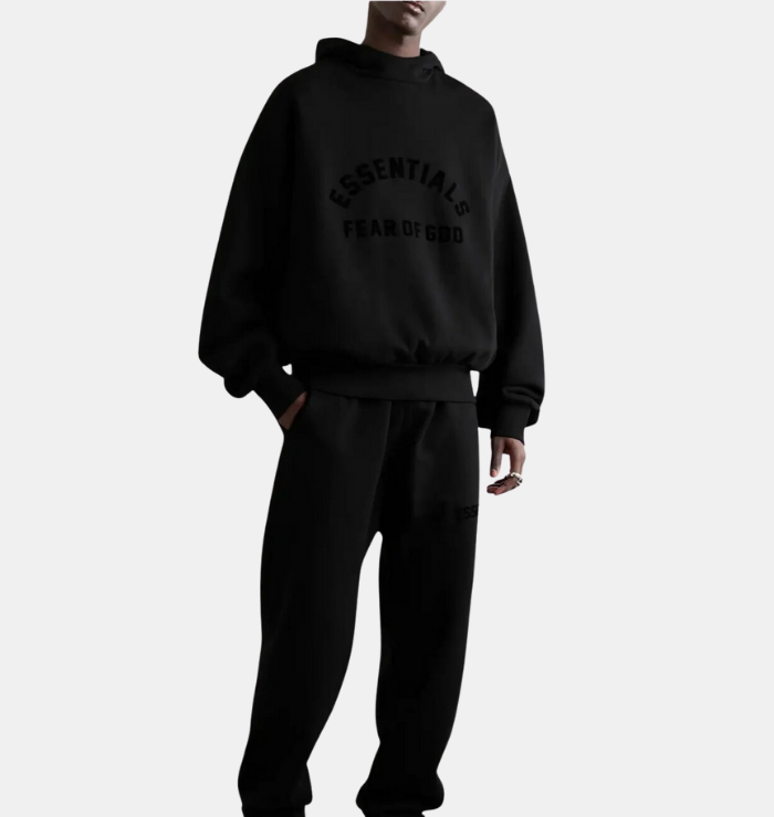 Fear of God Essentials Jet Black Hoodie (SS23)