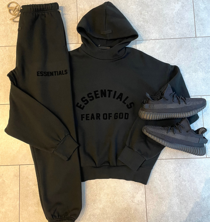 Fear of God Essentials Jet Black Hoodie (SS23)