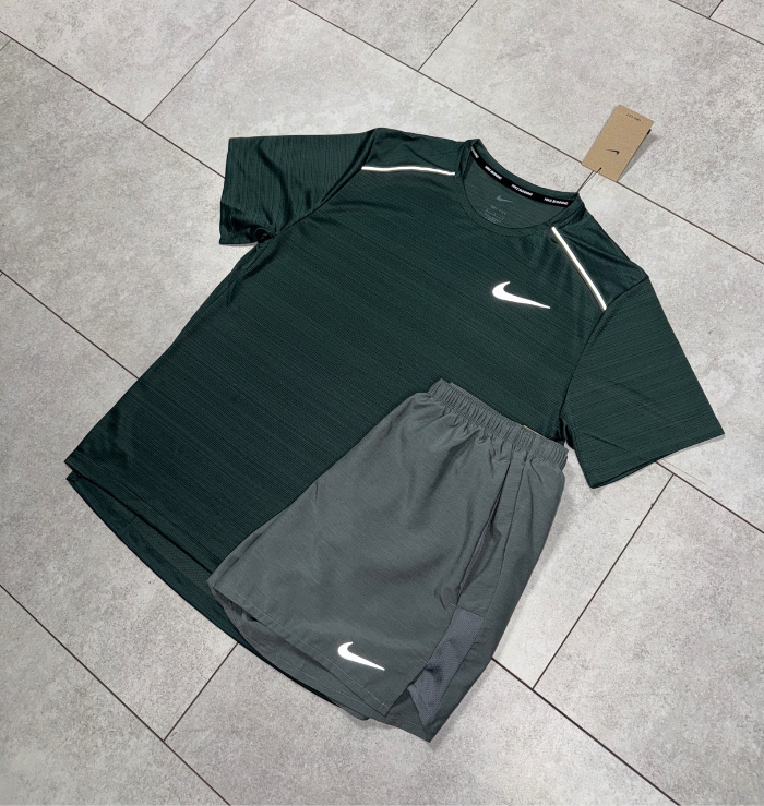 Nike Miler Vintage Green & Grey Short Set