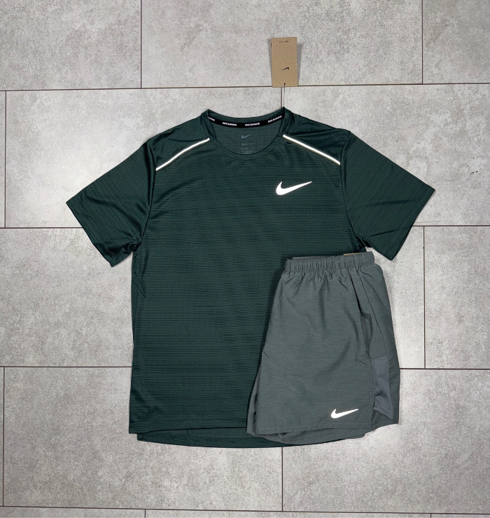 Nike Miler Vintage Green & Grey Short Set