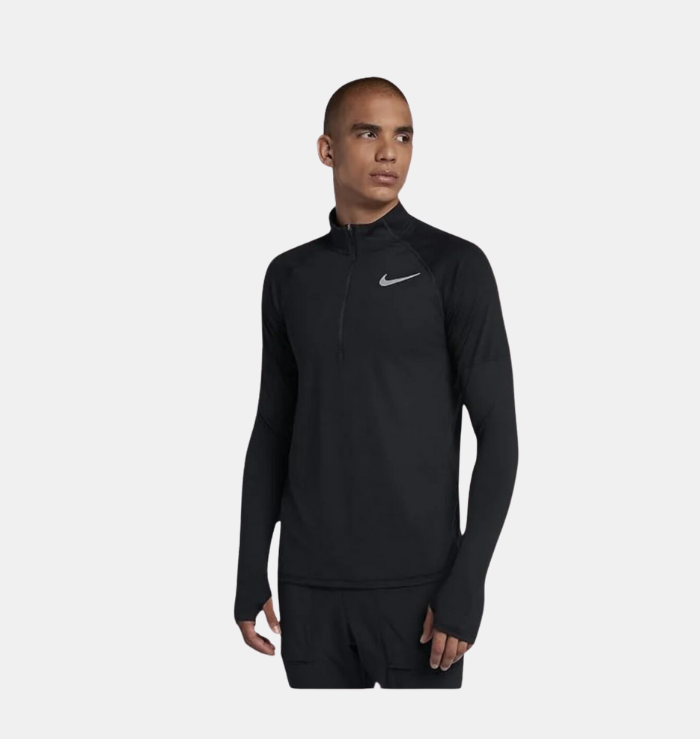 NIKE 1/4 ZIP RUNNING TOP 'BLACK'