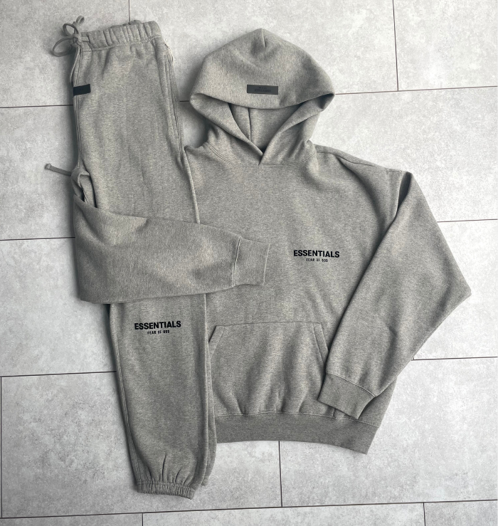 Fear of God Essentials Dark Heather Oatmeal Tracksuit (SS22)