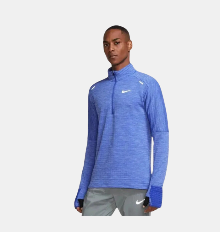 NIKE 1/4 ZIP THERMA-FIT RUNNING TOP 'BLUE'