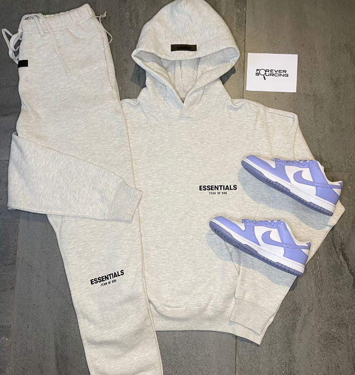 Fear of God Essentials Light Heather Oatmeal Tracksuit (SS22)