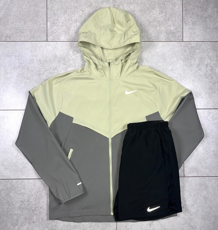 Nike Vapour Green Windrunner Jacket & Black Short Set