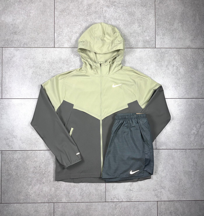 Nike Vapour Green Windrunner Jacket & Grey Short Set