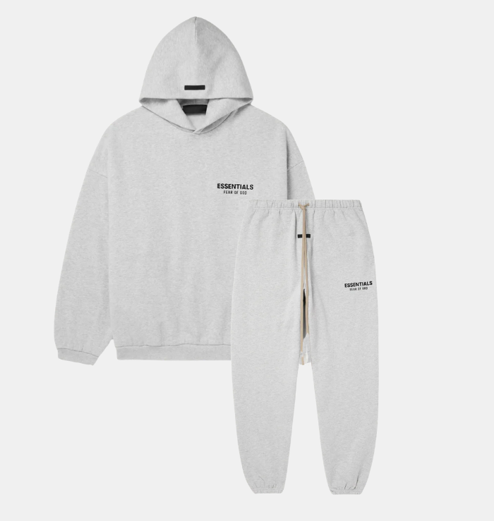 Fear of God Essentials Light Heather Grey Tracksuit (FW24)