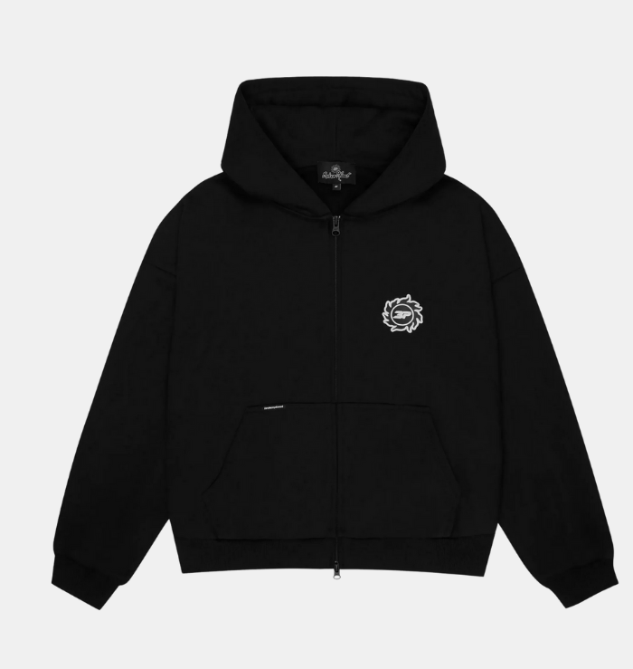 Broken Planet Market Midnight Black Zip-Up Hoodie