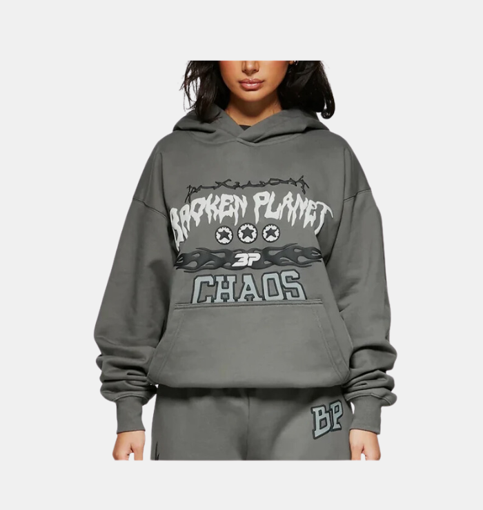 Broken Planet Market 'Chaos' Gunmetal Grey Hoodie