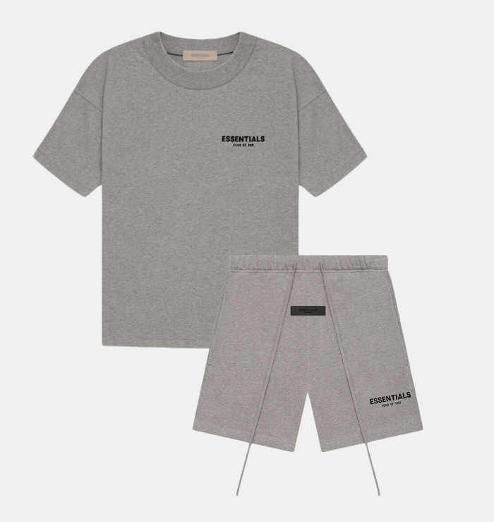 Fear of God Essentials Short Set Dark Heather Oatmeal (SS22)