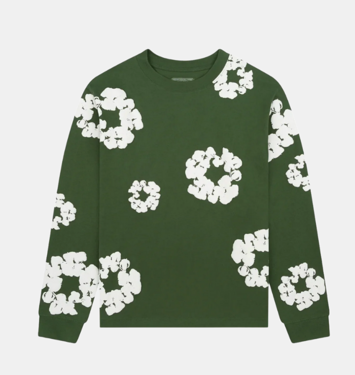 Denim Tears The Cotton Wreath Green Long-Sleeve T-Shirt