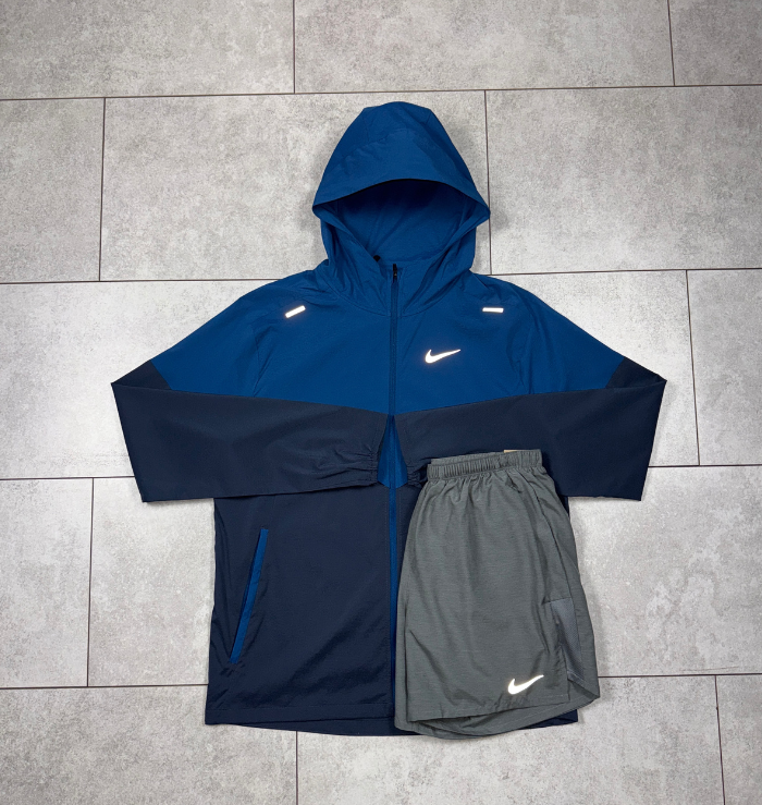 Nike Thunder Blue Windrunner Jacket & Grey Short Set