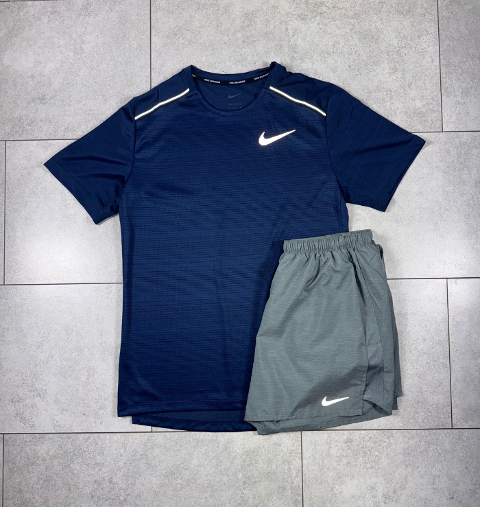 Nike Miler Midnight Navy & Grey Short Set