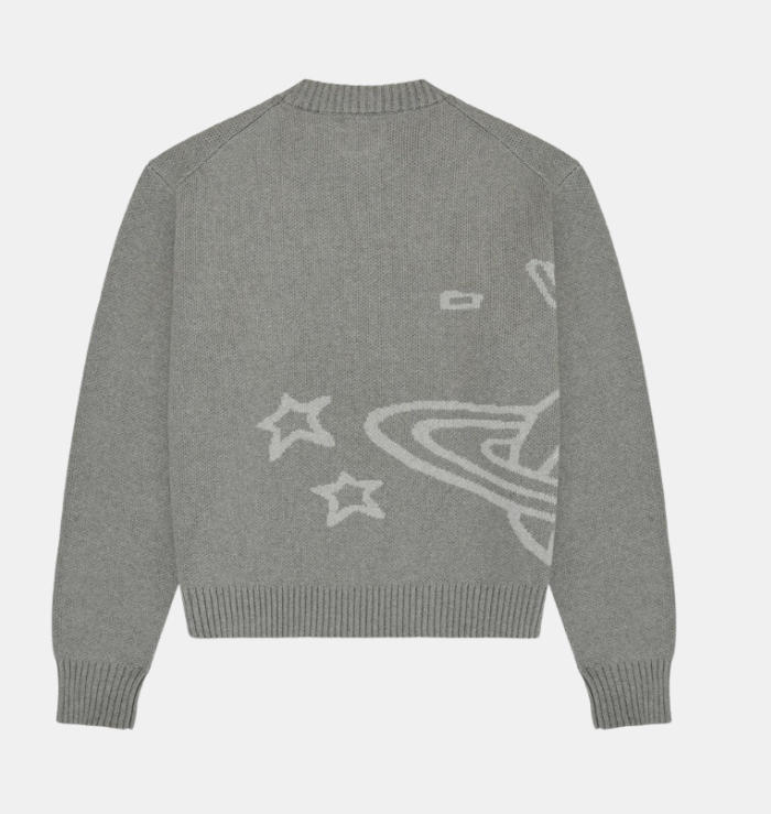 Broken Planet Market Heather Grey Planet Knit Sweatshirt