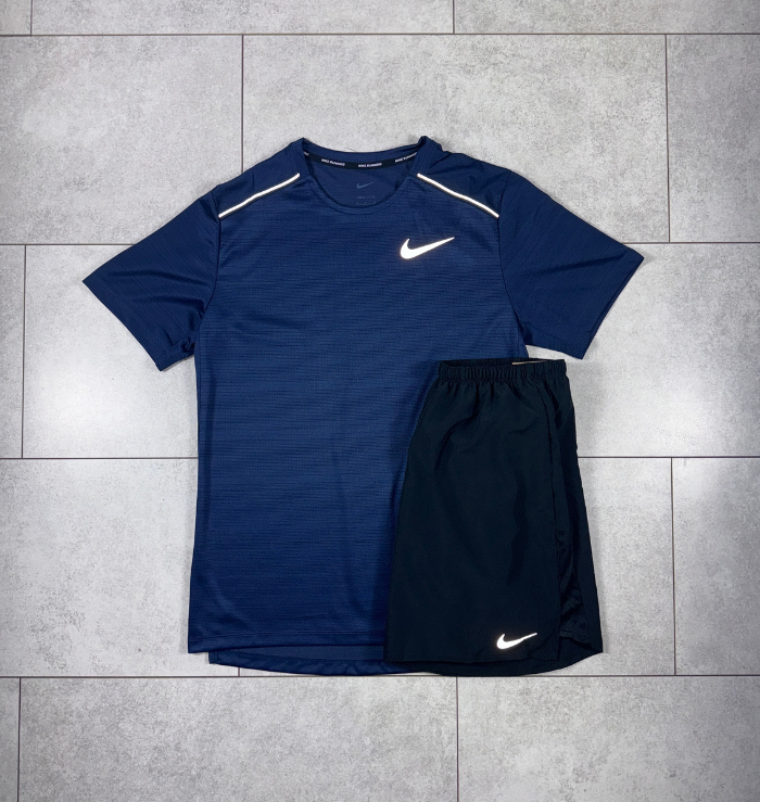 Nike Miler Midnight Navy & Black Short Set