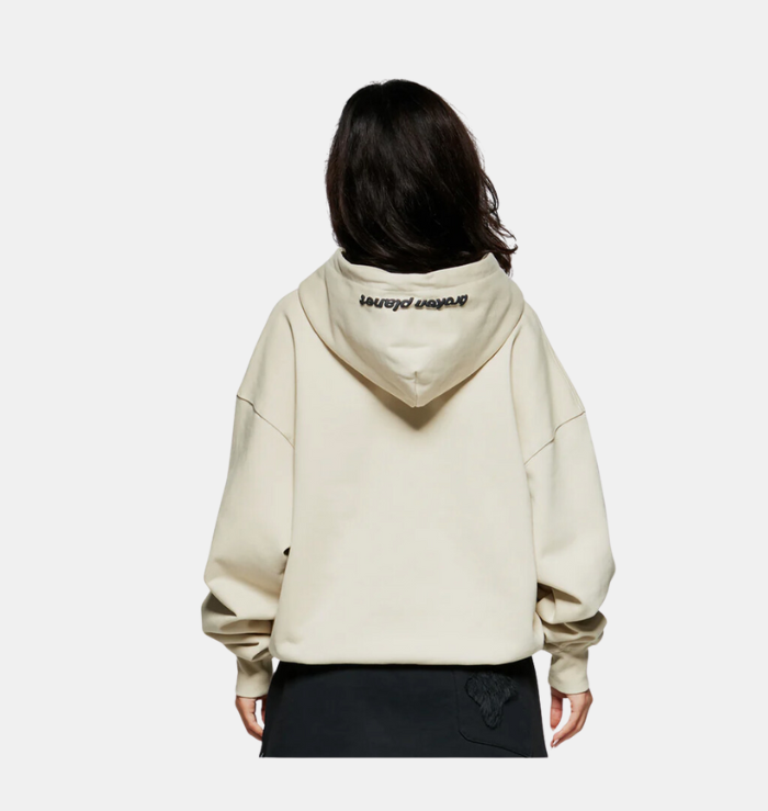 Broken Planet Market Zip-Up Hoodie Bone White