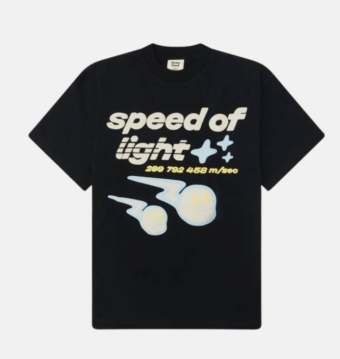 Broken Planet Market 'Speed Of Light' Midnight Black T-Shirt