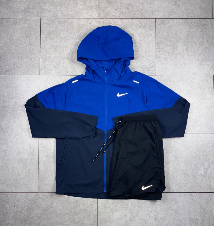 Nike Royal Blue Windrunner Jacket & Black Short Set