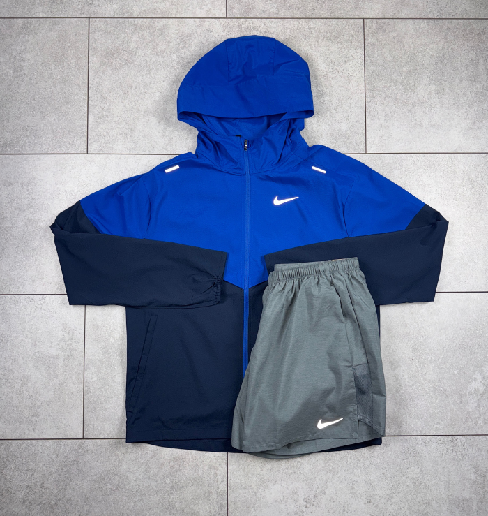 Nike Royal Blue Windrunner Jacket & Grey Short Set